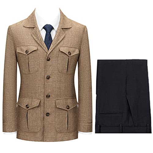 Costume en lin homme anti-chaleur ensemble veste pantalon