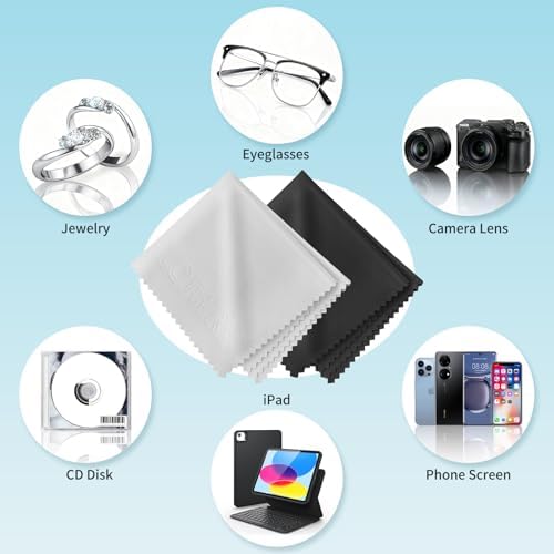 LOJWRY Glasses Cleaning Cloth 30 Pcs - 6*7in, Ultra Soft, Individually Wrapped, Streak-Free, Microfiber Eyeglass Cleaning Cloth for Eyeglass, Screen, Readers, Sunglasses, Laptops, Tablets, Phones Etc. - 3