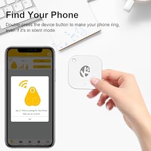 Bluetooth Tracker Smart Tag for Keys, Bags, and More, Phone Finder, iOS and Android Compatible, Water-Resistant, Loud Ring, Replaceable Battery, White, 1 Pack Bluetooth Tracker Smart Tag for Keys, Bags, and More, Phone Finder, iOS and Android Compatible, Water-Resistant, Loud Ring, Replaceable Battery, White, 1 Pack