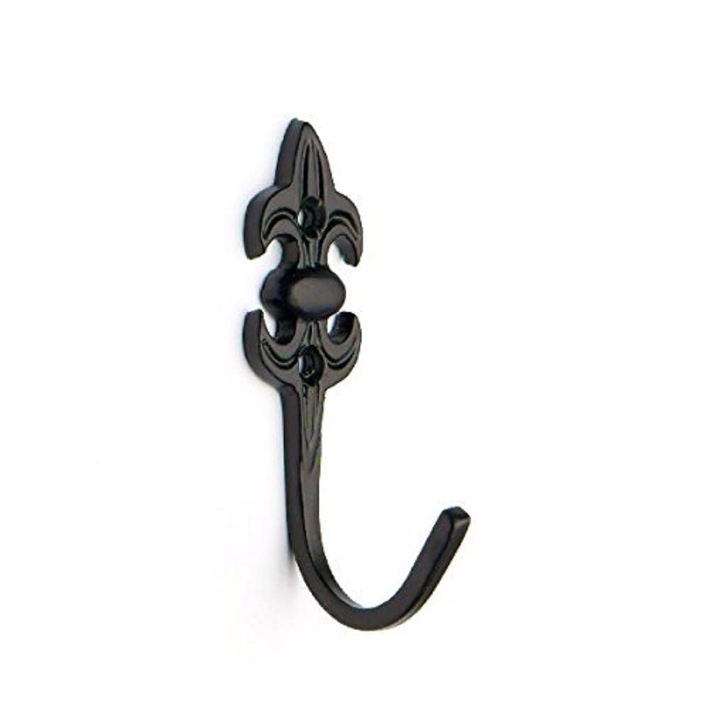 Merriway Silver Bh03978 (2 Pcs) Fleur-De-Lys Design Curtain Drapery Tie Back Hold Back Hooks 75Mm 3 Inch Black - Pack Of 2 Pieces