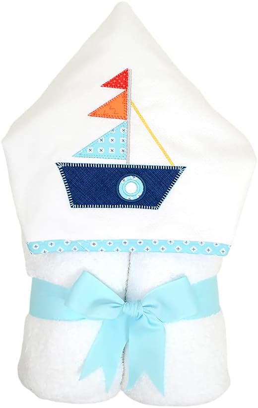 3Marthas Boutique Everykid Hooded Towel (Sailboat Sail Away)