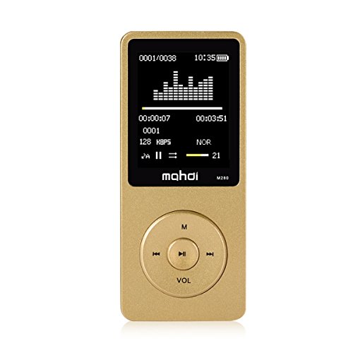 MYMAHDI 8GB Portable MP4 Player MP3 Player Video Player Support TF Card Photo Viewer E-Book Reader Voice Recorder Gold