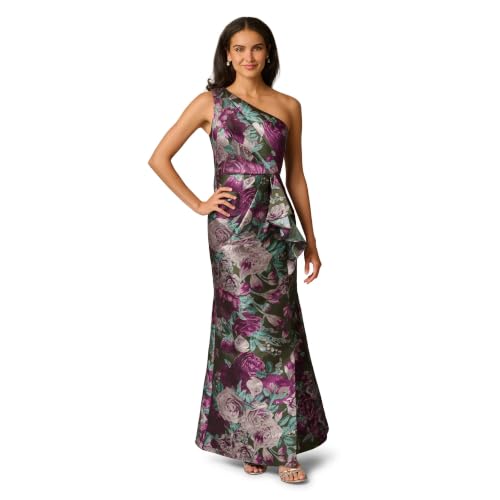 Image of Adrianna Papell One Shoulder Jacquard Gown