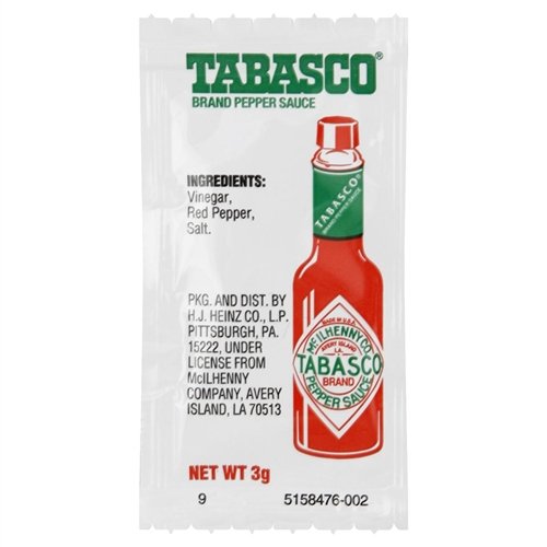 Tabasco Lot de 50 sachets individuels pour sauce chaude 3 g