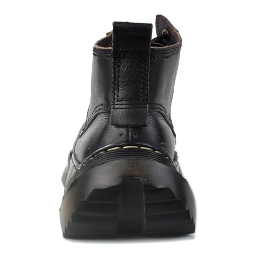 OSSTONE Vintage Fashion Sneakers for Men lace-up Leather Retro Moto Chukka Boots Casual Shoes OS-5008-S-1-US-R3