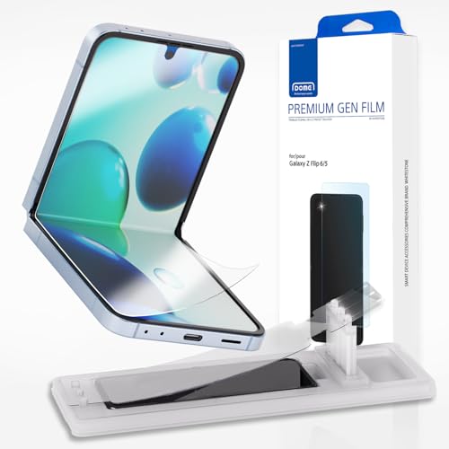 DOME GLASS Whitestone GEN Film Screen Protector for Galaxy Z Flip 6/5 [Anti-Bubble, HD Clear, Hard Coated PET Film]