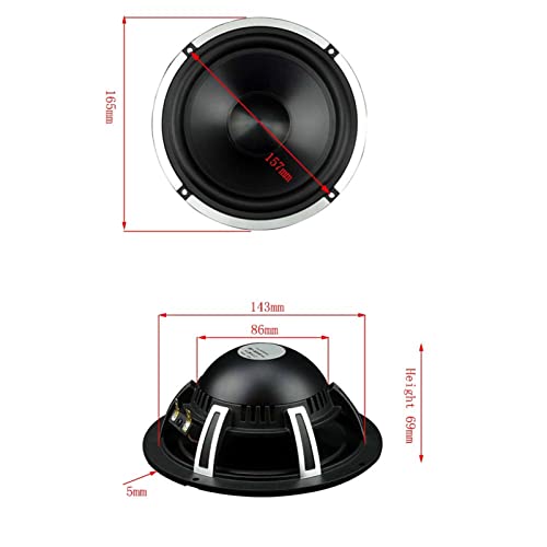 Altavoz de 6.5 pulgadas 50W 4 ohmios de neodimio aluminio para bafles DIY 4