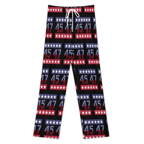 Mens Pajama Pants Trump Lounge Pants Sleepwear Loose Simple Warm Bottoms PJs3