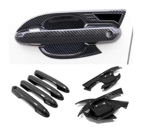 Garniture poignée porte voiture en carbone style sport pour RAV4 XA50 2019-2023