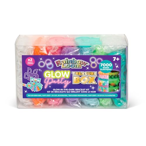 Rainbow Loom Boîte trésor phosphorescente, 7000 élastiques