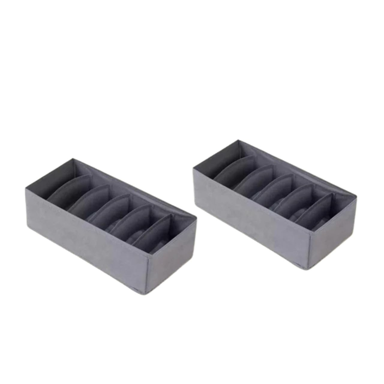 LADFRTYU Sock Storage Box Drawer Underwear Socks Bra Storage Box Clothes Organizer Bag Household Wardrobe Cabinet(Grey-6grids-2pcs)