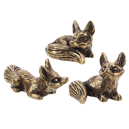 Figurines renard en laiton Milisten : décoration bureau maison et sculptures animales