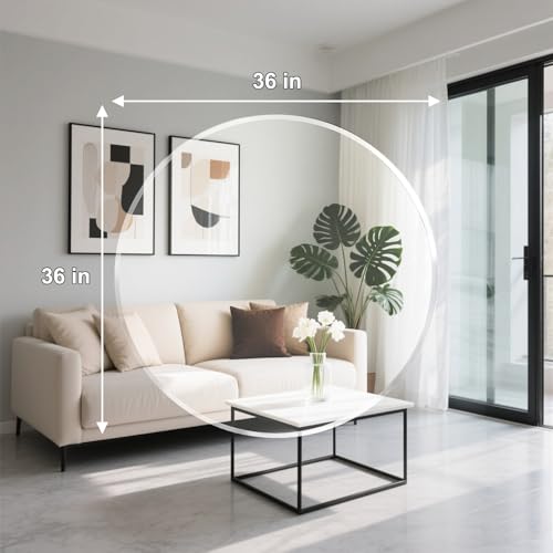 Image of MESAILUP Beveled Edge 36 inch Round Office Chair Mat for Carpet or Hardwood Floor Crystal Clear, 36 inch x 36 inch for a Smooth Glide and Easy Roll On /Off, Heavy Duty and Non-Slip Floor Ultimate Clear Chair Mat