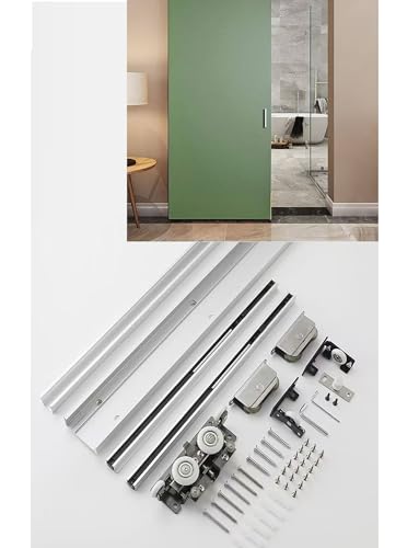 Riel de puerta corrediza invisible con cierre suave for dormitorio, baño y lavandería. Puerta flotante de aleación de aluminio recortable.(120cm/3.9ft)