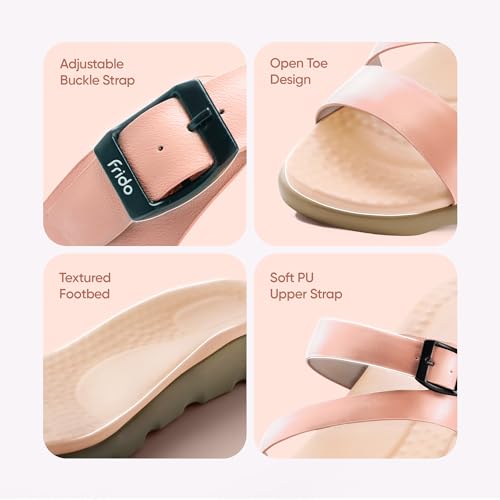 Image of Frido Cloud Comfort Orthopaedic Sandals for Women | Arch Support & Heel Cushion | Anti-Slip Sole, Adjustable Buckle | Lightweight Soft PU Footbed | Available in Open Toe & Toe Separator Style