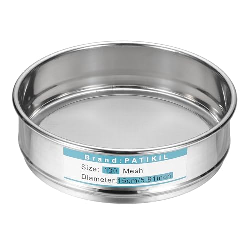 PATIKIL Lab Sieve 130 Mesh 0.09mm 5.9"/15cm Diameter Sifting Screen
