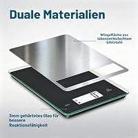 NUTRI FIT Wiederaufladbare Digitale Küchenwaage aus Edelstahl, 5KG/11lbs – Ansicht 2