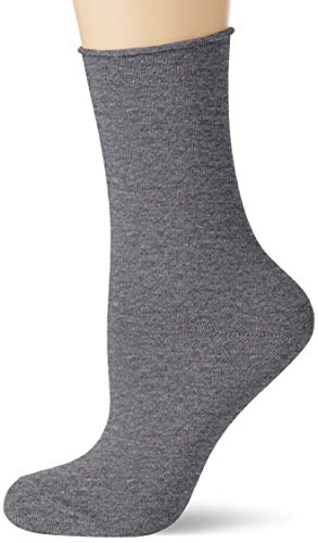 Punto Blanco Calcetin Corto puño roule algodón Liso, Gris, Único para Mujer Cover