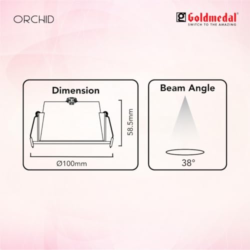 Image of Goldmedal Orchid 12W White COB Round LED Spotlight |Compact Design Ceiling Light for Cabinets & Wardrobes | with 38 Beam Angle | Spotlight for Home & Display | Energy-Efficient |Warm White(3000K)