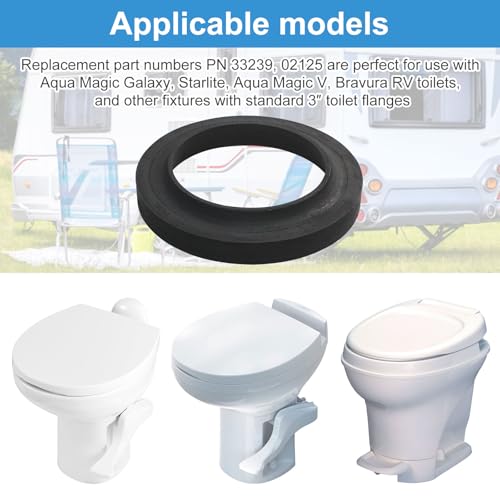 Image of 33239 RV Toilet Seal 3 Inch Replacement for Thetford, RV Toilet Parts for Camper Trailer and Most Standard 3 Inch Toilet Closet Flange Seal Repair kit
