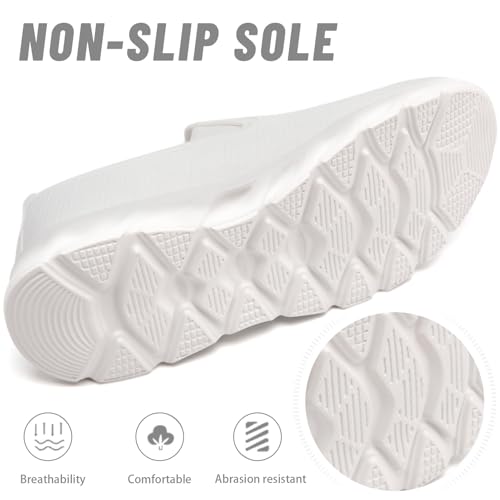 Image of Tennis Shoes Women Running Walking Gym Slip on Sneakers Workout Athletic Breathable Fashion Sport Casual Shoe White Size 8.5