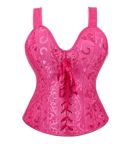 Corset moulant femme gainant et sculptant rose rouge grande taille 5XL 6806