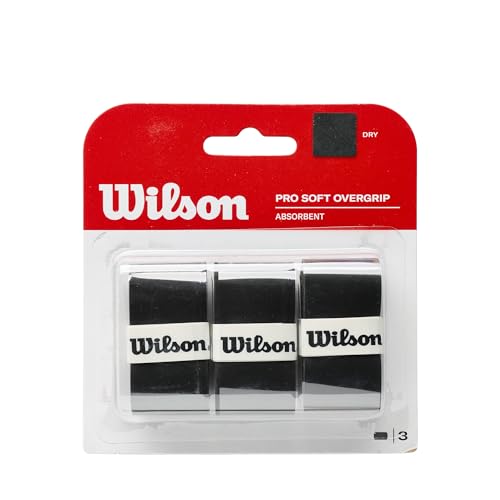 Wilson Grip WRZ4040BK Impugnatura PRO Soft Overgrip, Unisex, Nero, 3 unitĂ