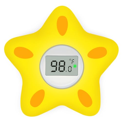 Baby Bath Thermometer for Tub Water Temperature Thermometer for Bathtub Safety Floating Tub Toy Sea Star Gift for Newborn Baby Shower, Infants, Toddlers, Kids, Girls, Boys