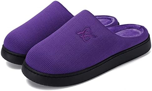 landeer Women's and Men's Memory Foam Slippers Casual House Shoes (Purple,Women11-12/Men9-10)