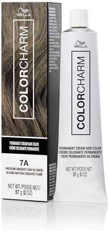COLORCHARM Permanent Cream Hair Color, 7A Medium Smokey Ash Blonde, 2 oz.