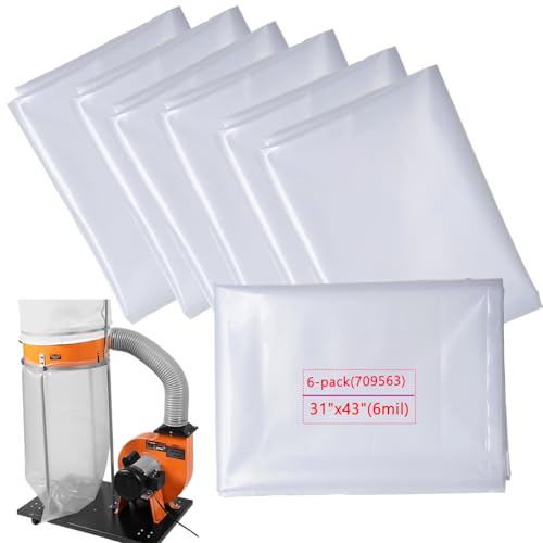 6-Pack 709563 Dust Collector bags 20" Dia 70-gallon 6-Mil Heavy-Duty