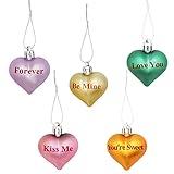 25 Pcs Valentines Ornaments Mini 1.75' Conversation Heart Valentines Day Ornaments for Tree...