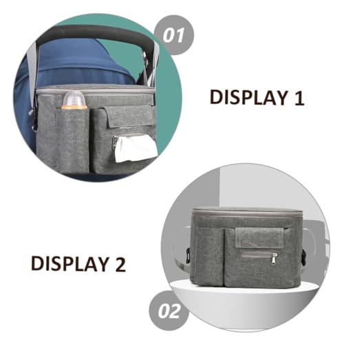 Bolsa multifuncional para pañales y organizador gris claro miniatura 7