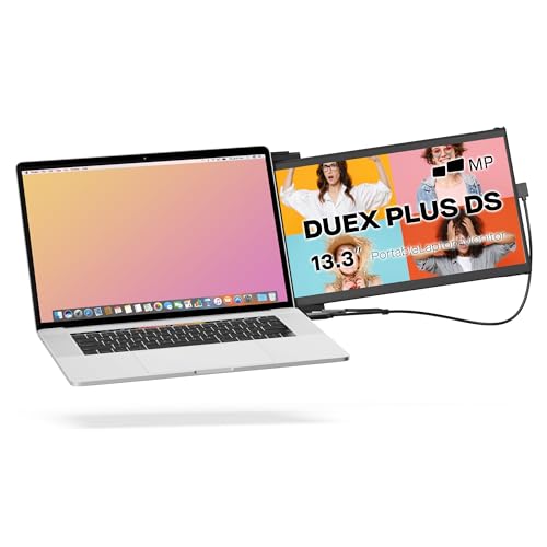 2026 Mobile Pixels Duex Plus DS 13.3' Portable Monitor, USB Type-C/HDMI Plug and Play Laptop Screen Extender, FHD 1080P Laptop Monitor, Compatible with Windows/Mac