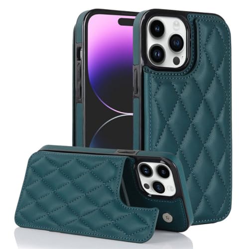 Étui de téléphone en cuir pour iPhone 12 portefeuille porte-cartes vert