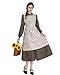LTAKK Colonial Dress Women Pioneer Costume Pilgrim Prairie Dresses with Floral Pinafore, Small