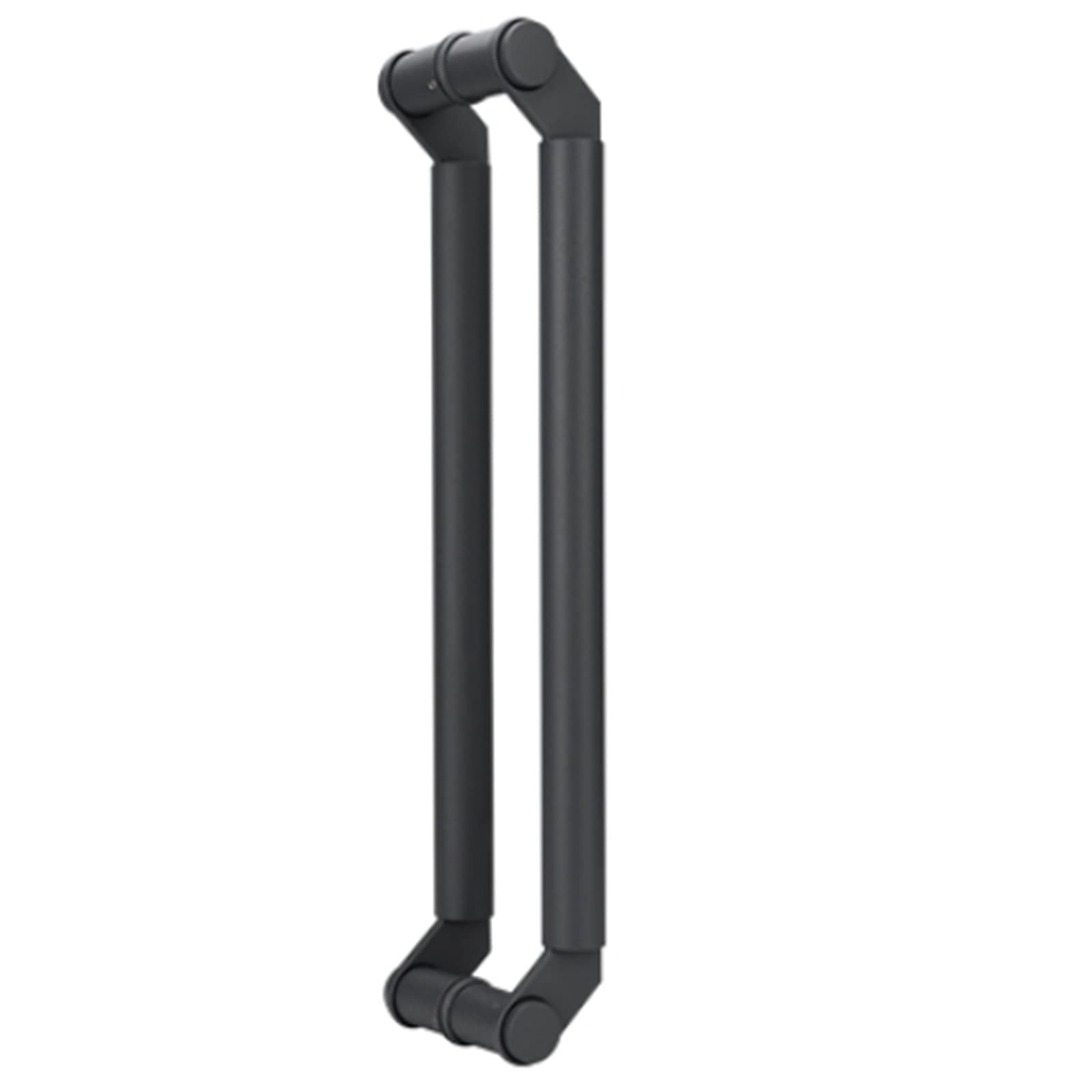 Poignée de porte à tirer en métal gris 124 cm pour entrée en verre et bois