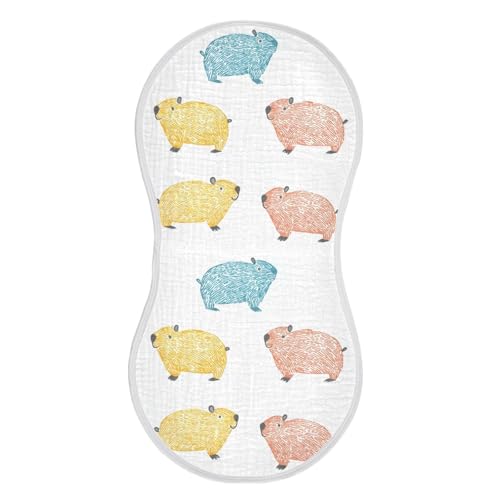 vvfelixl Muslin Burp Cloths Outline Water Rat Baby Washcloths for Baby Girl Boys 2 Pack