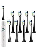 8 Pack Replacement Toothbrush Heads for Philips Sonicare 6500,WUNIAK Soft Bristles Electric Refills, Deep Cleaning Snap-On Compatible, Black