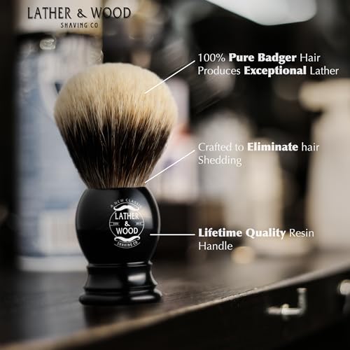 Pure Badger Shaving Brush –Premium Handmade – Simply the Best Luxury Men’s Shave Brush (Pure Badger)