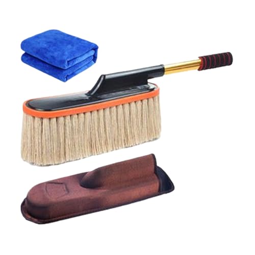 Genérico Car Dust Cleaner, Car Interior Duster, 25.59in Detail Brush Kit, Wax Cotton Mop, Portable Cleaning Tool for RV Truck, Motorcycle, Wheels, Tire Dashboard, Auto Maintenance