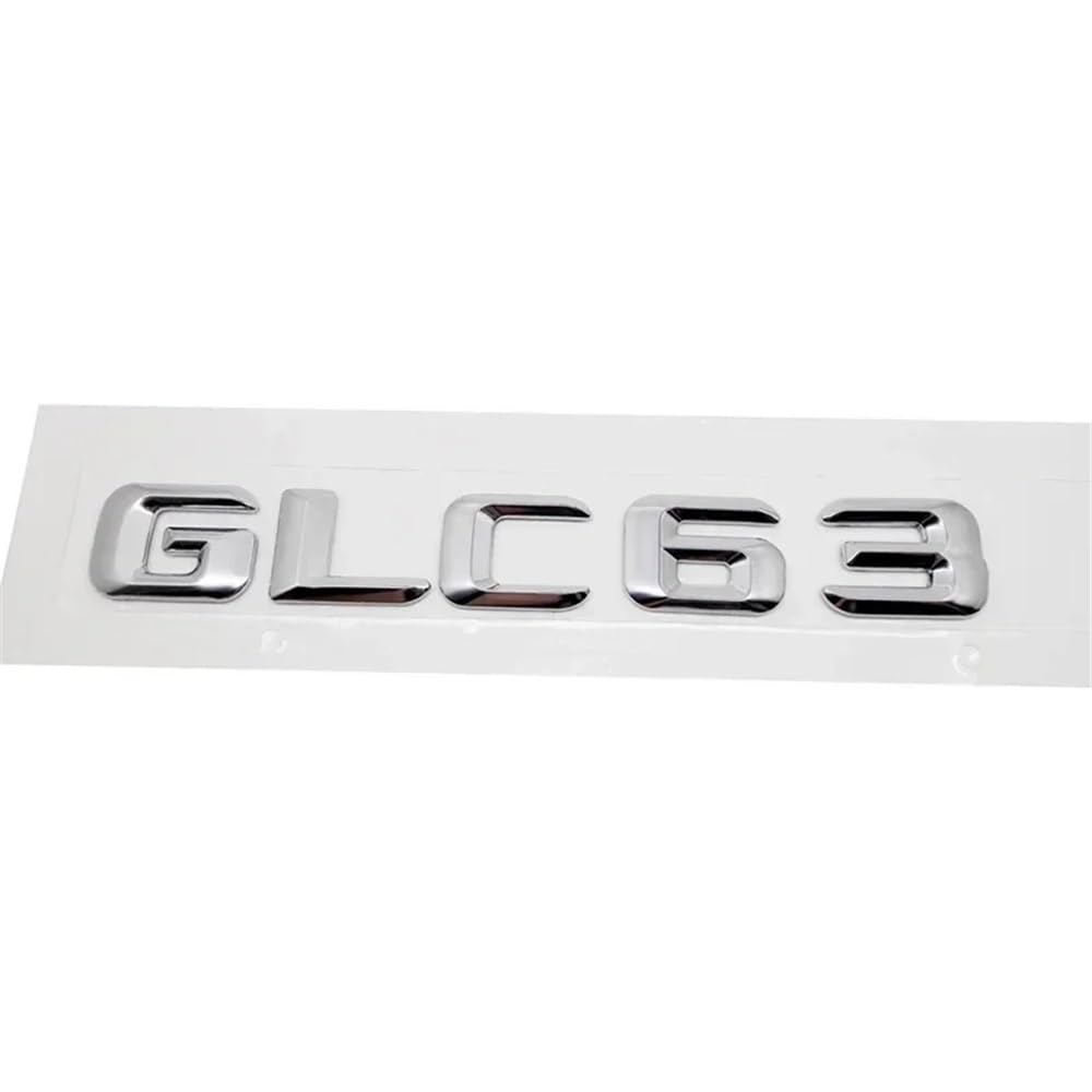 YTQMoreBNZ YYDStes Car Rear Badge Tail Letter Decal Compatible With Mercedes Benz GLC43 GLC63 GLC200 GLC260 GLC300(GLC63-Silver)
