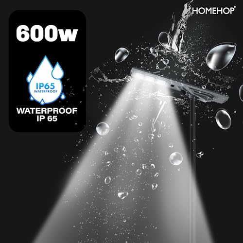 Image of Homehop Solar Light Outdoor Home Garden Street 600W Wireless Night LED Lamp | Solar Street Light Outdoor Automatic Waterproof Motion Sensor with Security Camera (110000mAh, Aluminium Alloy, Cool White)
