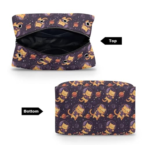 Image of Drnuikhe Crochet Bag Portable Knitting Bag for Yarn Skeins, Crochet Hooks, Knitting Needle Wooly Kitten Print