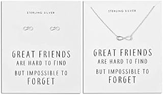 Philip Jones Sterling Silver Infinity Friendship Quote Set