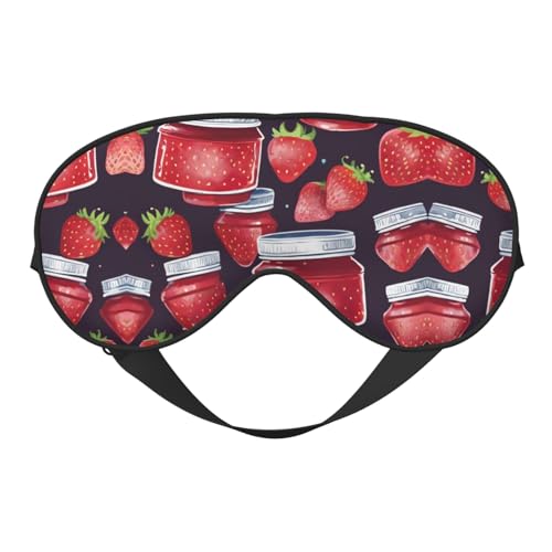 Strawberry Jam 04 Print Sleep Mask Silk-Like Eye Mask Sleeping Eye Mask for Women Men for Travel Sleep Relaxation