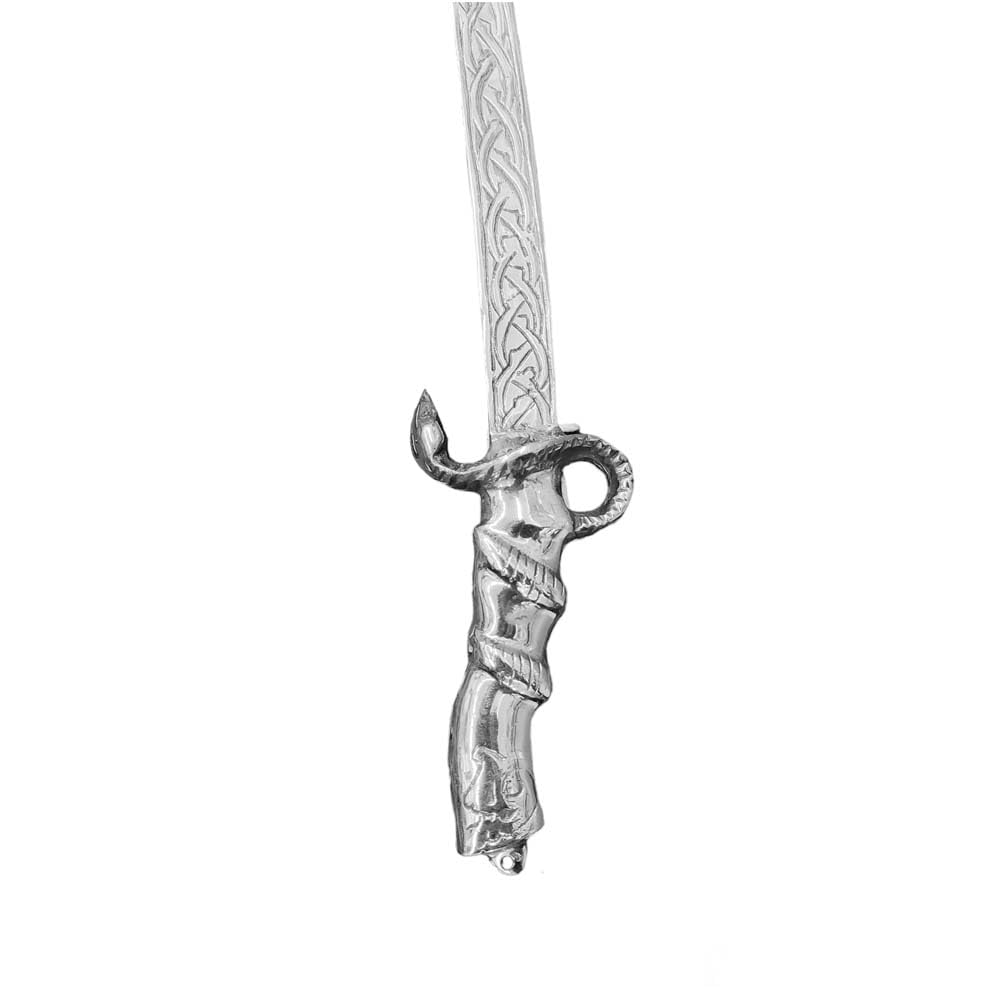 Horus Artesanía de Egipto Sciabola egiziana bilanciata per Danza del Ventre e Tribale Fatta a Mano in Egitto, 75 x 3 cm, Argento Impugnatura Serpente