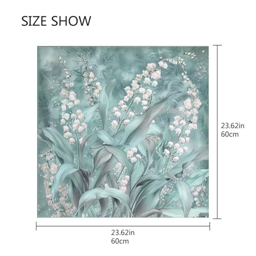 Boho Lily Of Valley Floral silk scarf scarf shawl silk scarfWarm dress scarves for women for christmas scarf bufandas para mujer elegantes2