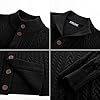 PJ PAUL JONES Men's Cardigans Button Down Stand Collar Cable Knitted Cardigan Black M #4