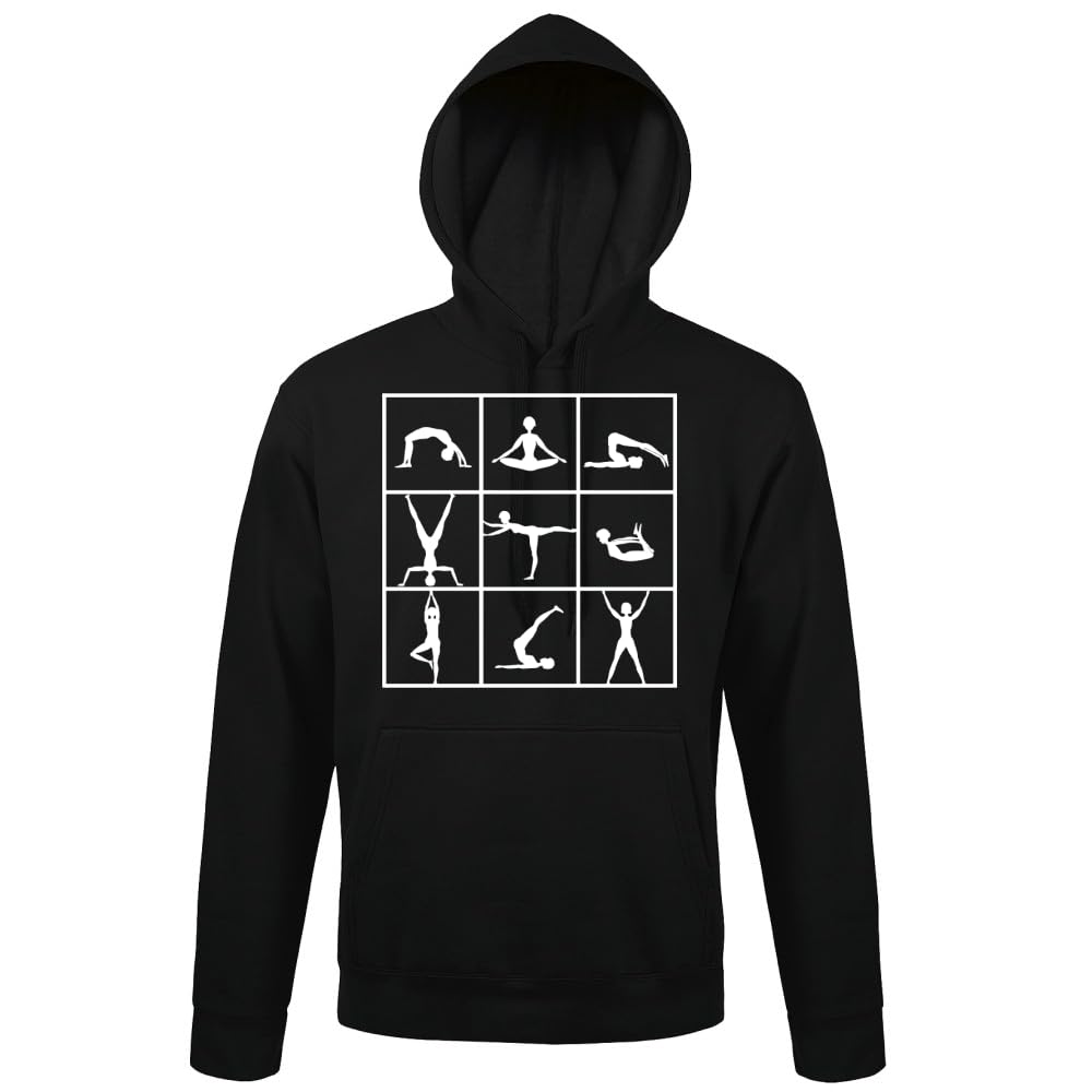 Gimnastyka męska bluza z kapturem, czarny, 4XL
